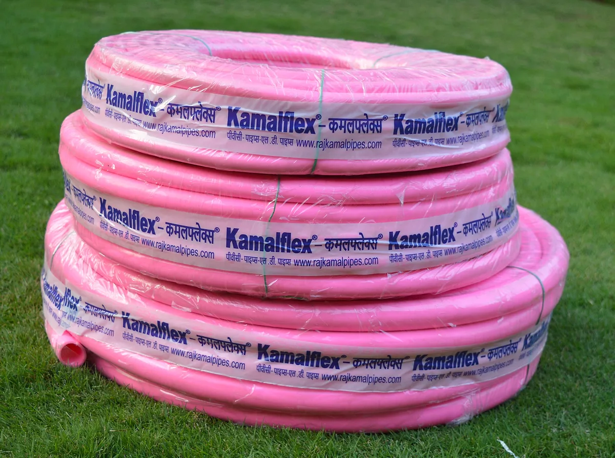 Pink Kamalflex double coated pipe coils
